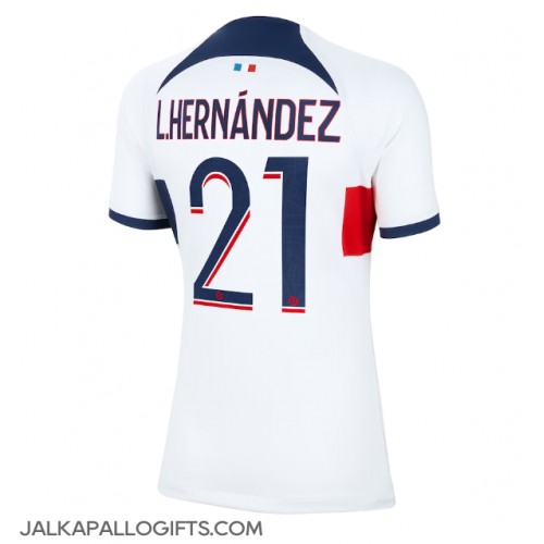 Paris Saint-Germain Lucas Hernandez #21 Vieraspaita Naiset 2023-24 Lyhythihainen